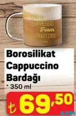 BOROSİLİKAT CAPPUCCİNO BARDAĞI 350 ML